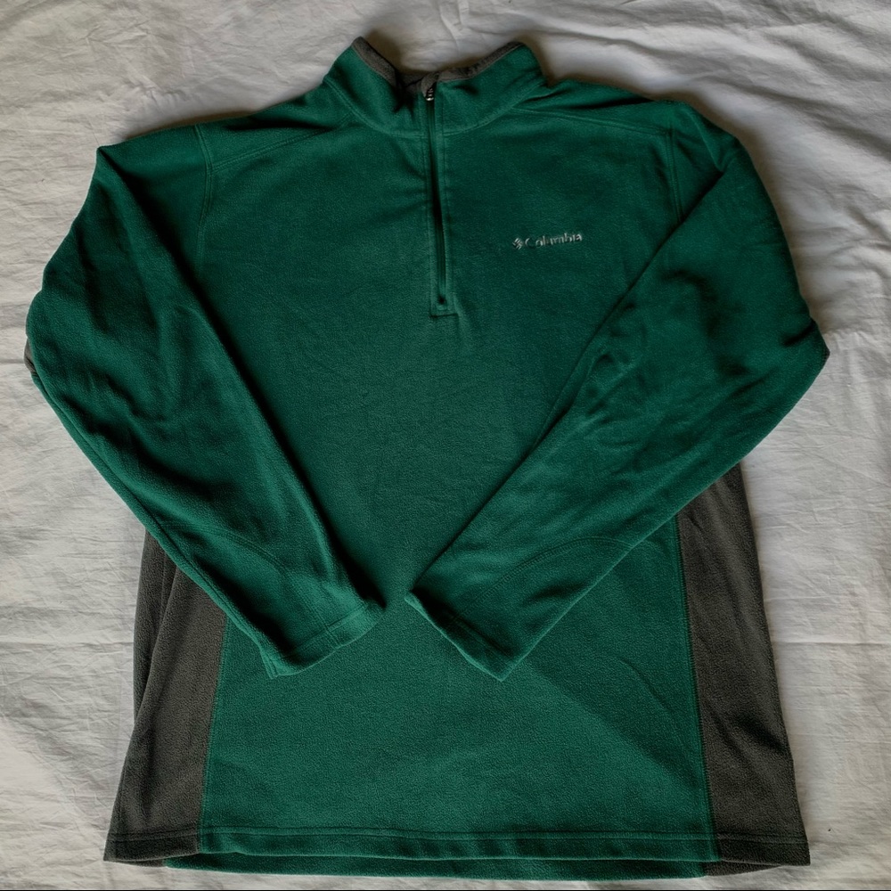 Forest green Columbia quarter zip sweater